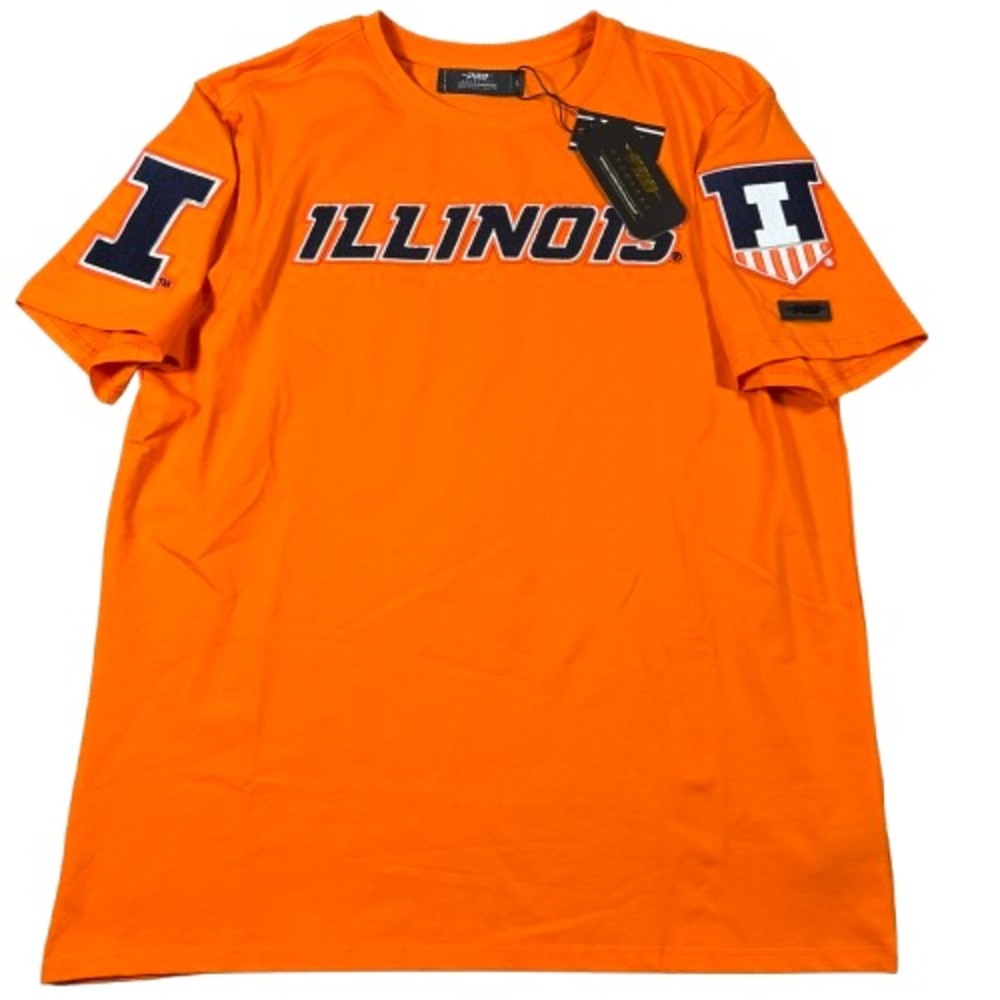 Pro Standard Mens Large Orange Illinois Fighting Illini Basic Arch T-Shirt NWT